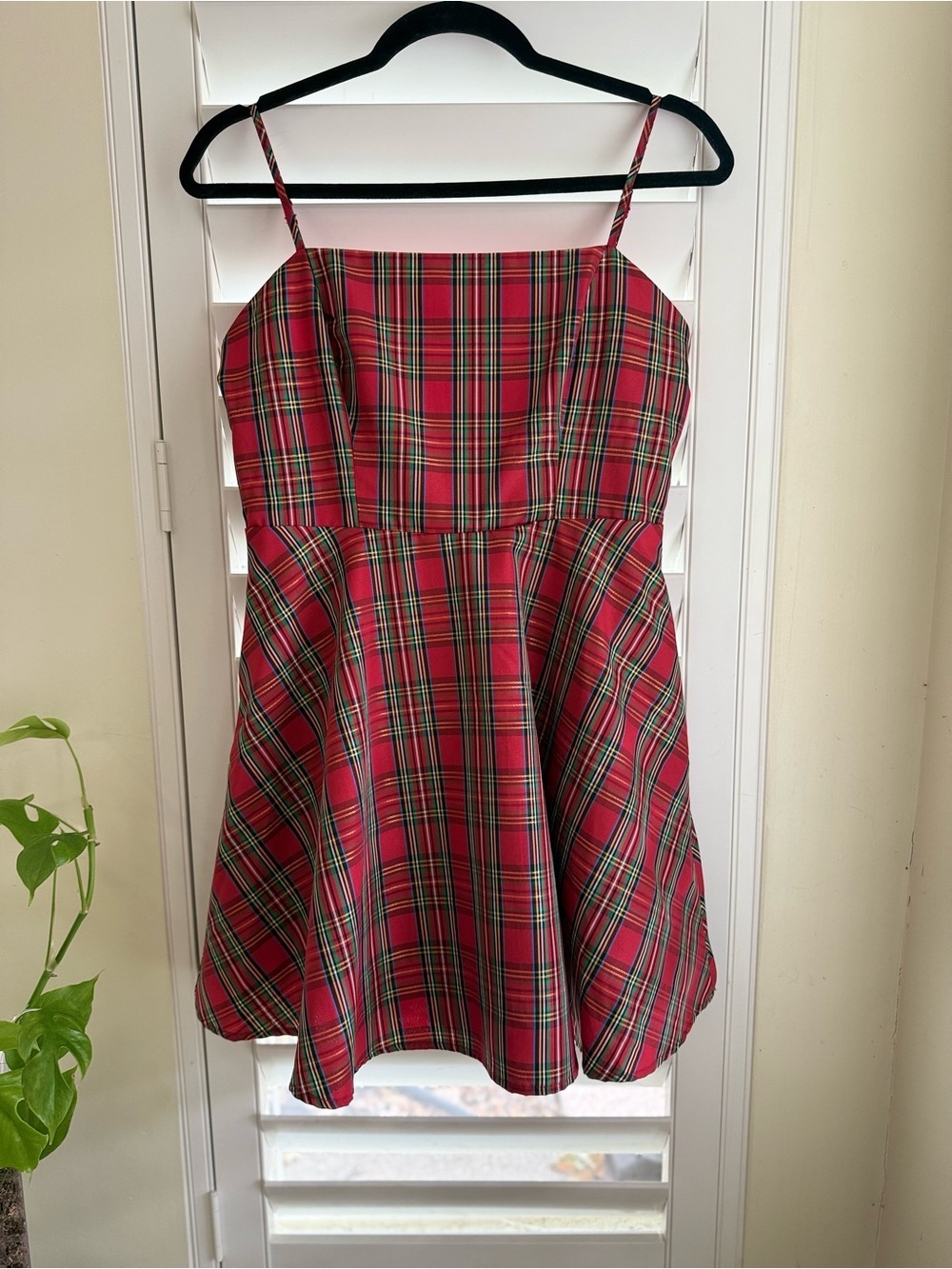 Altar’d State Red Plaid Bow Back Holiday Fit & Flare Dress Small EUC - Picture 9 of 9